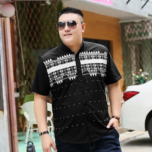 Murah  Baju Kemeja Pria Jumbo / Kemeja Pria Lengan Pendek / Kemeja Kerja Pria / Kemeja Kasual Pria C