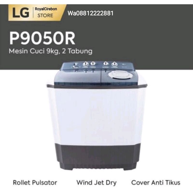 MESiN CUCI 9kg LG 2TABUNG P9050R/RTB untuk Kota cirebon