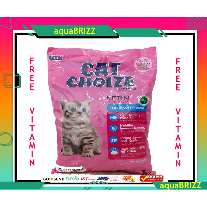 Makanan kucing cat choize adult &amp; Kitten TUNA FREE VITAMIN MINYAK IKAN