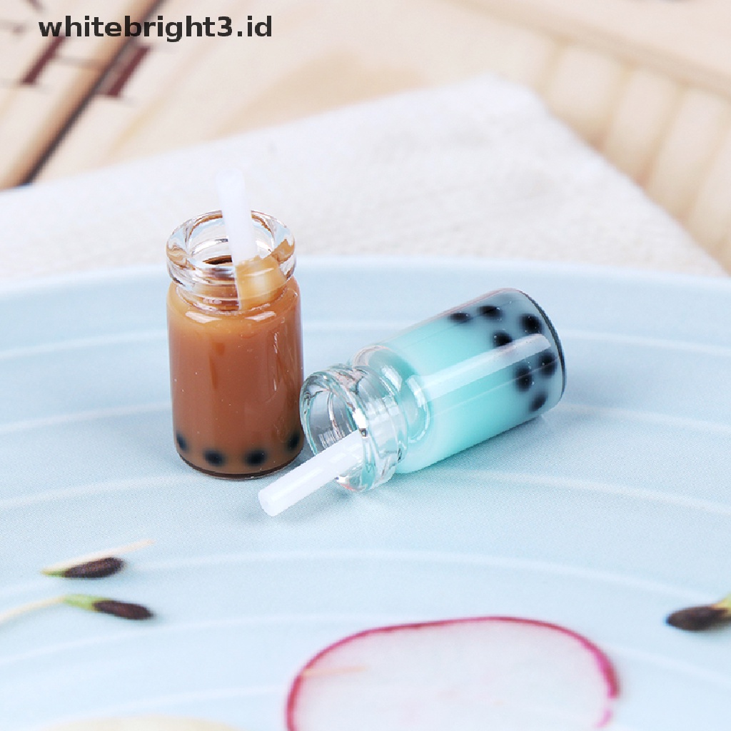 (whitebright3.id) 3pcs Miniatur Gelas milk tea Skala 1: 12 Untuk Dekorasi Rumah Boneka