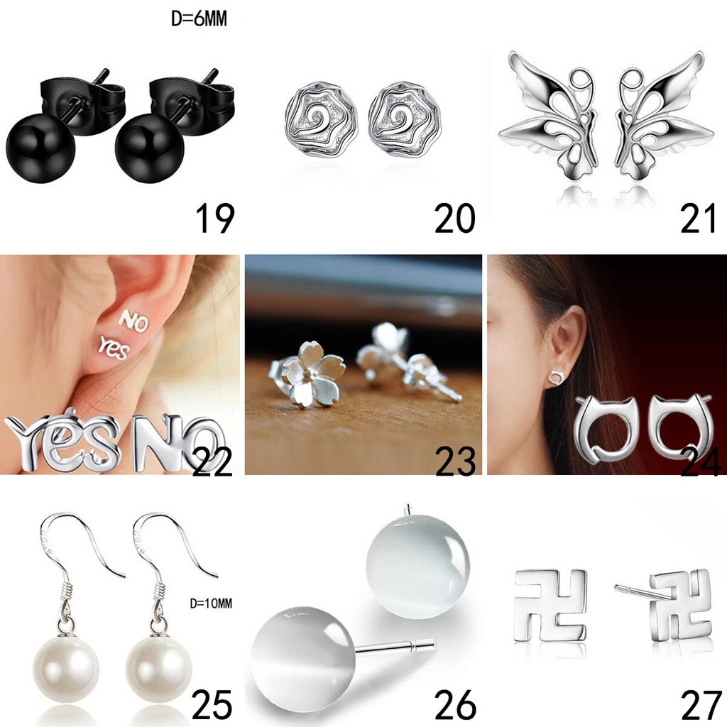 925 anting-anting perak murni, Busana sederhana, Anting-Anting wanita, Perhiasan Fashion Korea, Aksesoris telinga ED001