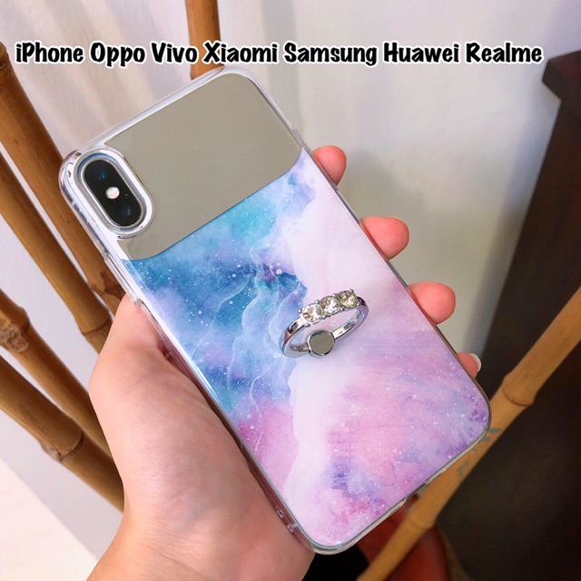 Mirror Space iPhone Oppo Vivo Xiaomi Samsung Real me A1k C2 F11 V15 A70 A50 A30 A20 M10 M20 V11 pro