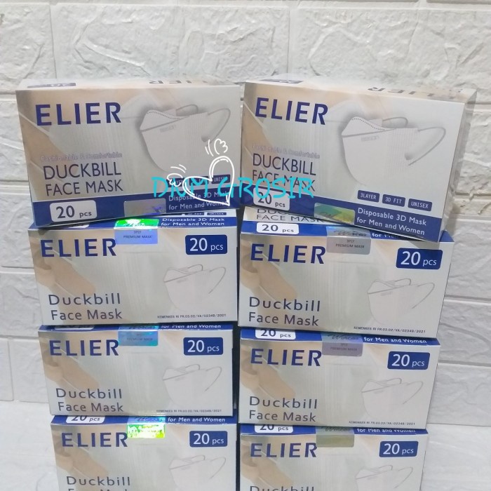 Masker Duckbill Boson Elier Putih Embos Kemenkes Per Karton isi 50 Box