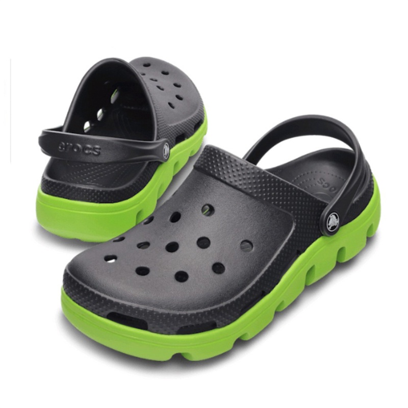 Sandal Duet Sport Crocs / Sandal Keren / Sandal Pria / Sandal Anti Licin / Duet Sport - Black Green