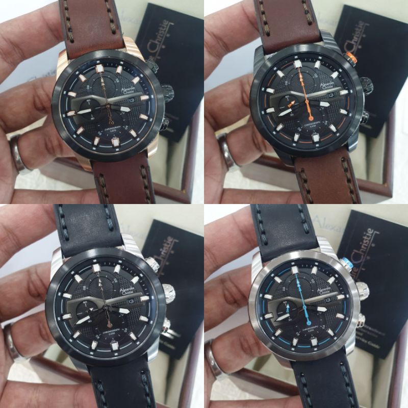 Jam Tangan Pria Alexander Christie 6270 / 6562 AC 6270 / 6562 d4.6cm Tali kulit Mesin Baterai Origin