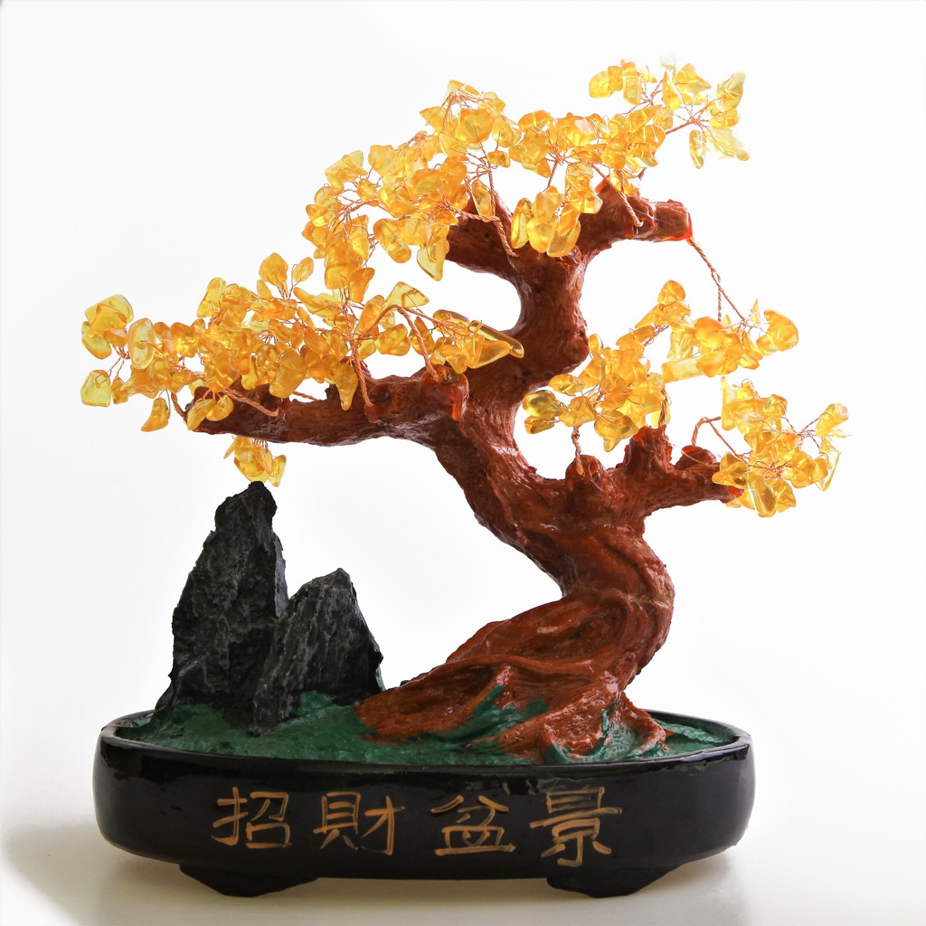Amethyst Kristal Kuarsa Batu Permata Bonsai Kekinian Pohon Keberuntungan