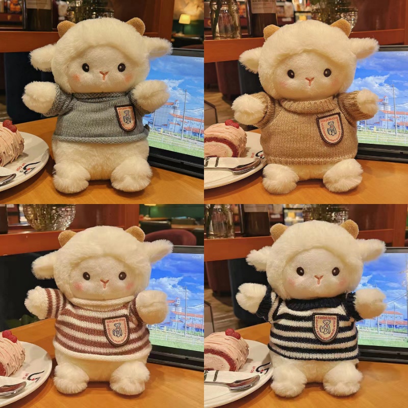 (with Clothes) Boneka Domba Putih Bahan plush Ukuran 25cm Untuk Anak-Anak