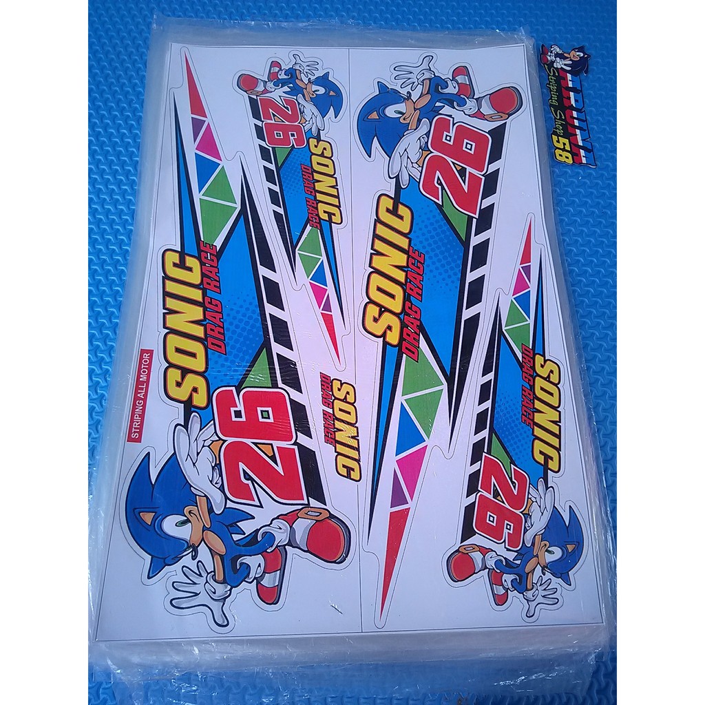 Striping Sticker Lis Variasi Motor All Matic Kartun Sonic Drag Rice Shopee Indonesia