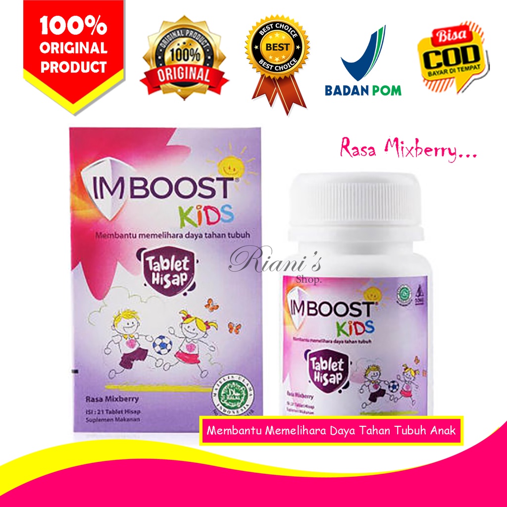 Imboost Kids Rasa Mixberry 21 Tablet Hisap Suplemen Vitamin Anak Menjaga Meningkatkan Daya Tahan Tub