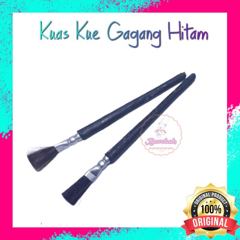 Kuas Kue Kering Bulu Halus Gagang Hitam / Kuas Kue Nastar/ Kuas Trendy Kecil