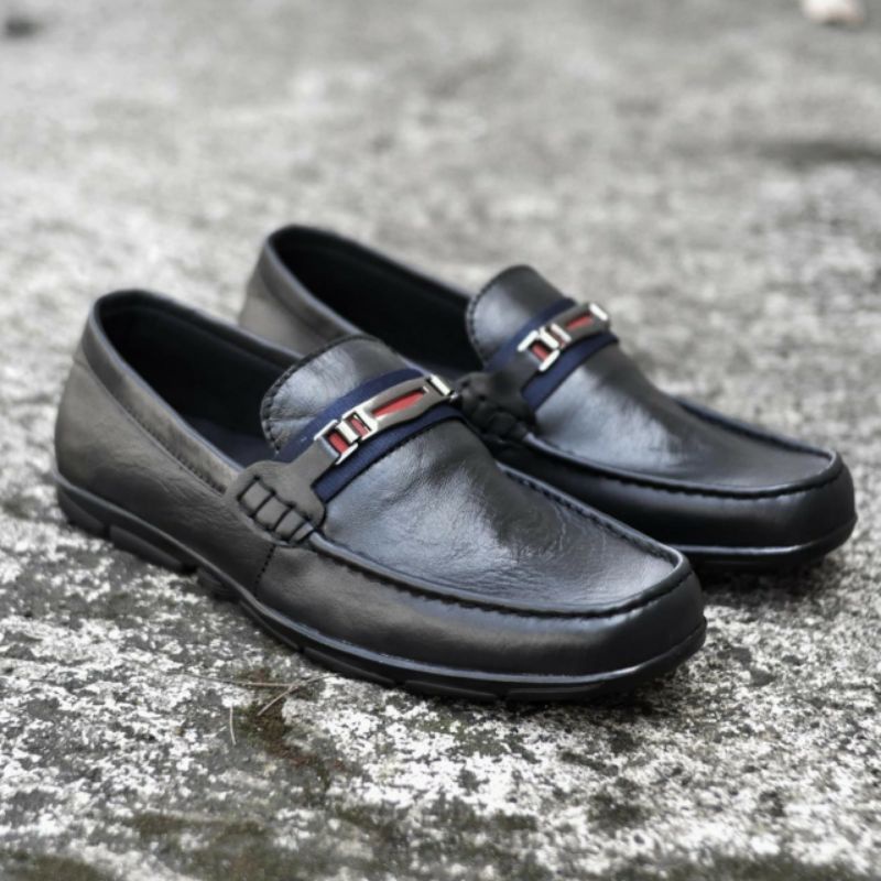 TICE SLOPE Sepatu Kulit Pria Sepatu Formal Pria Slip On Loafers Casual Kerja Kantor Slop Selop Pesta Kondangan