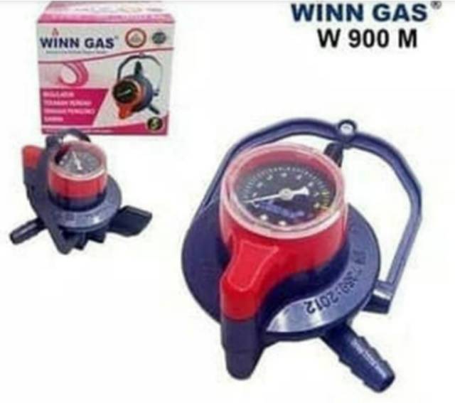 Winn Gas  ,  W  900 M ,  Win Gas , Regulator + Selang 2M + 2 Klem Double lock  , Tekanan Rendah   meter