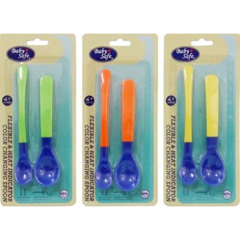Sendok Makan Bayi Flexible &amp; Heat Sensor Indicator Spoon BS350 / Baby Safe BS350