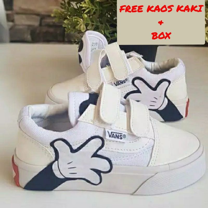 SEPATU VANS ANAK MICKEY MOUSE PUTIH SEPATU ANAK LAKI / SEPATU ANAK PEREMPUAN KWALITAS PREMIUM ORI