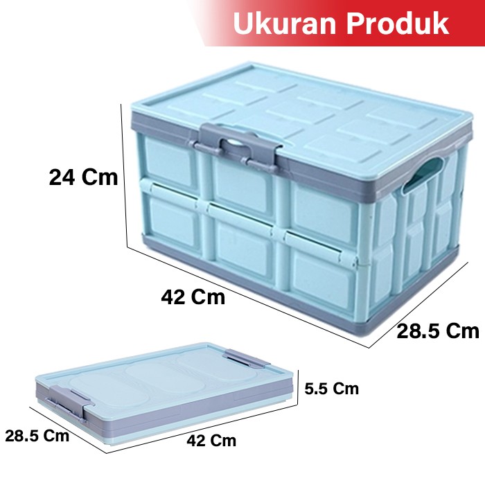 Box Container Lipat Ukuran M 42 x 28,5 x 24 Kotak Lipat Warna Keranjang Lipat Portable / Box Container Keranjang Kotak / Wadah Menyimpan Serbaguna