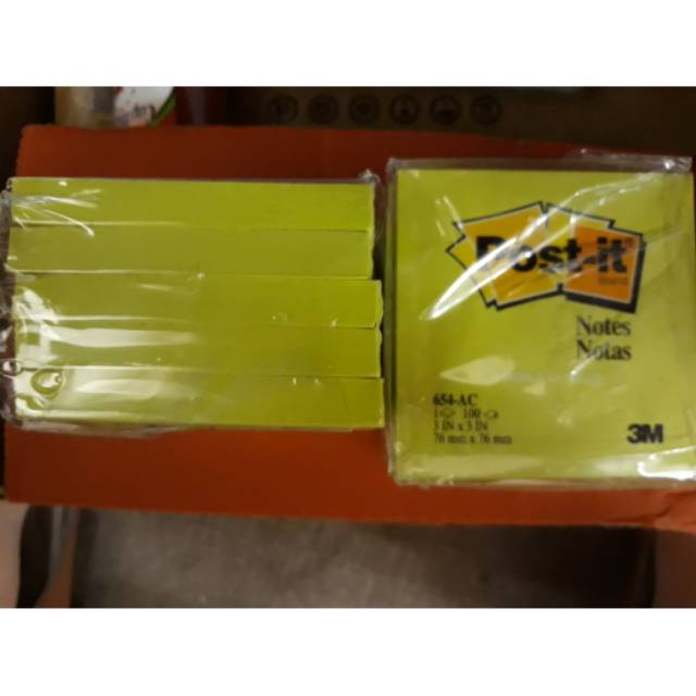 

Sticky Notes Post-It 3M 654 Yellow / 654C Neon Green
