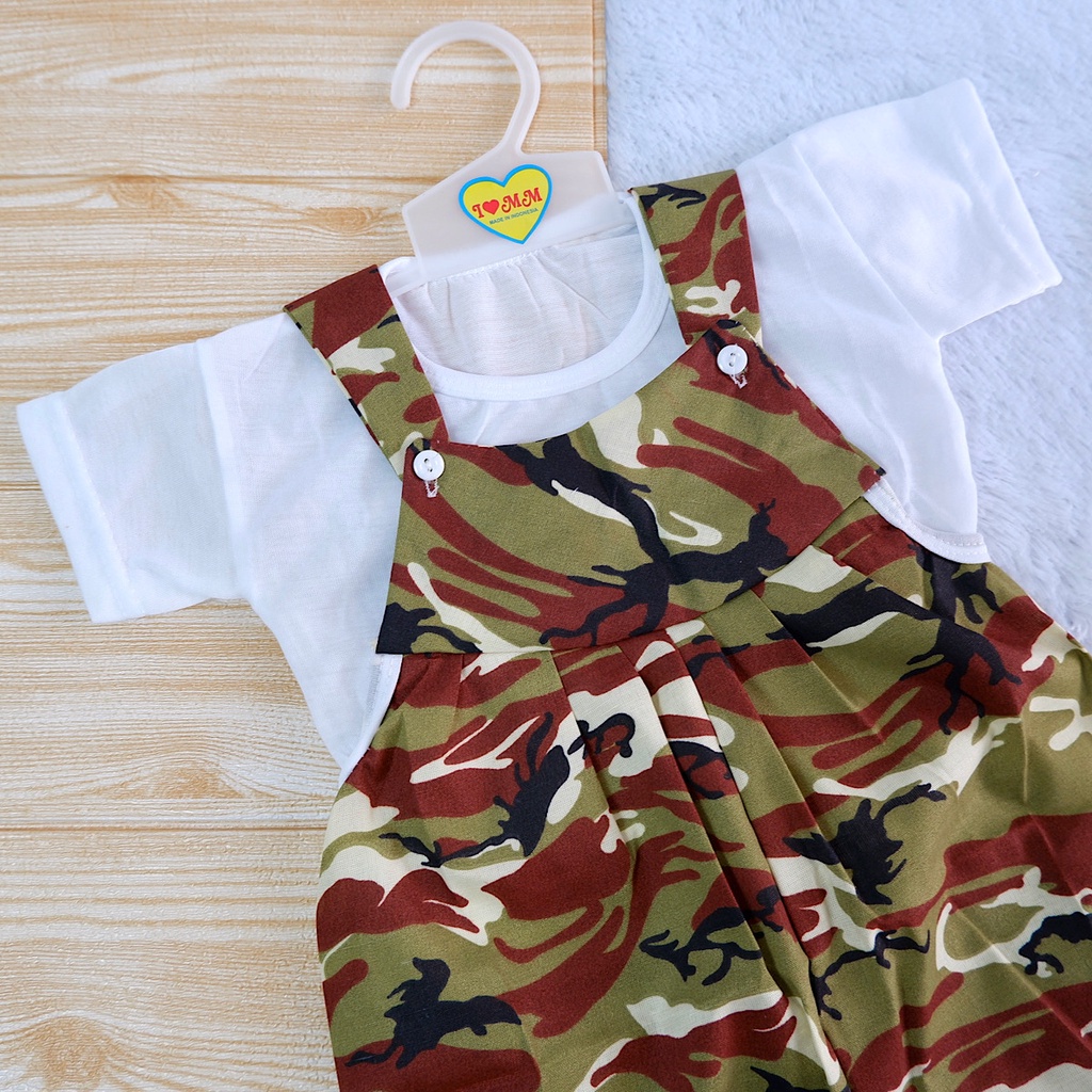 0-6 Bulan Stelan Baju Jumper Overal Army Loreng  Anak Bayi Perempuan / Laki Laki Setelan Fashion Baby Cewek-2