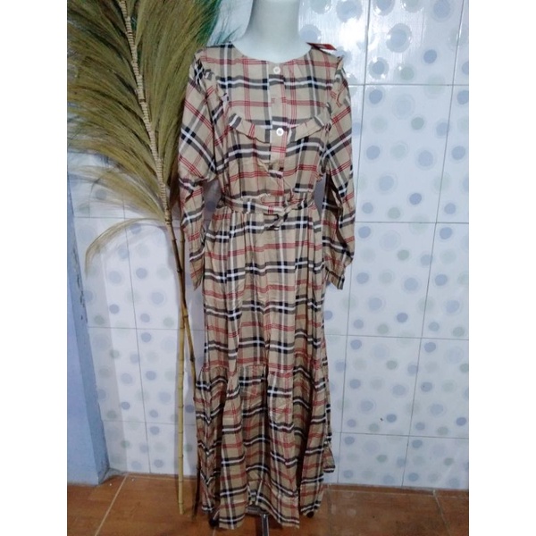 Gamis Gozo Katun Kotak yang Adem Rempel Dada Kancing Busui Friendly