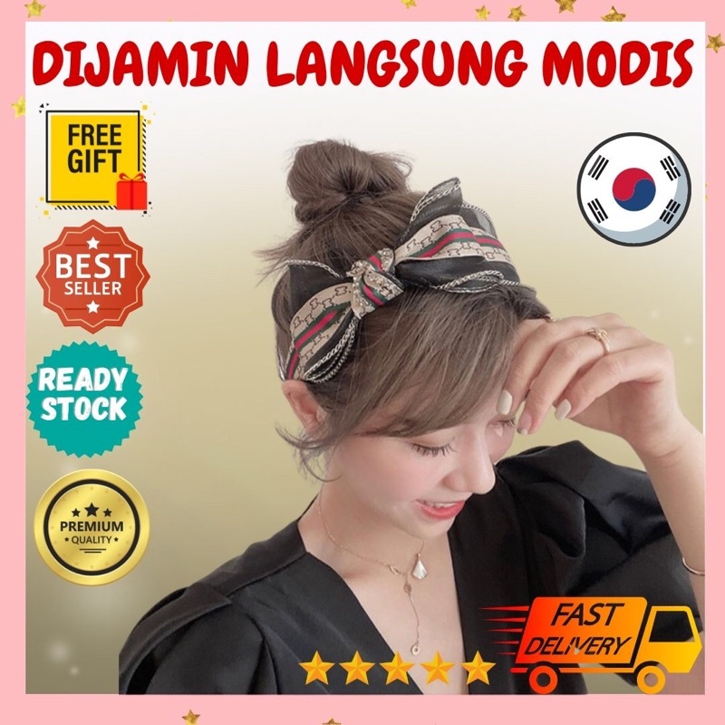 BANDO HAIRBAND BANDANA KOREAN HEADBAND KOREA LUCU RAMBUT WANITA DEWASA MUTIARA POLOS DEWASA KAIN ALA