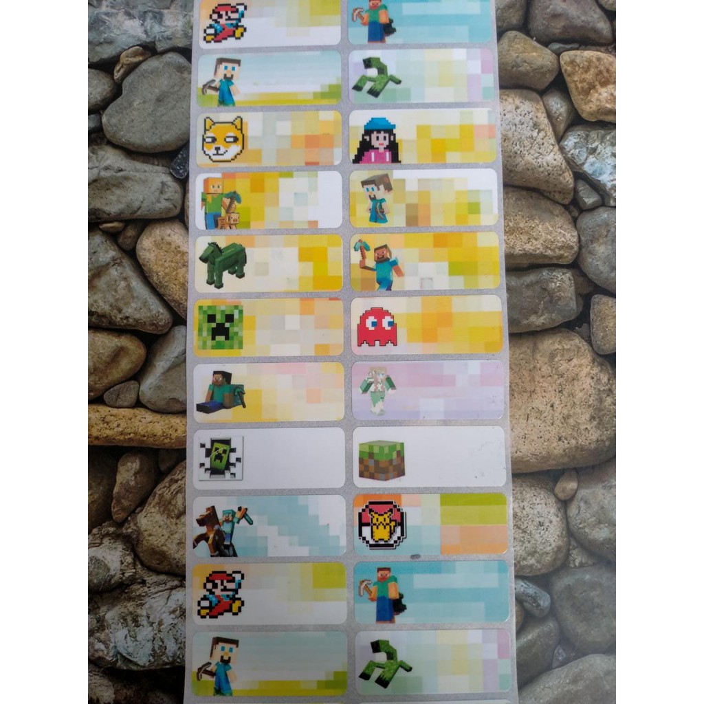 

Stiker Label Nama Name Sticker Waterproof Anti Air MINECRAF