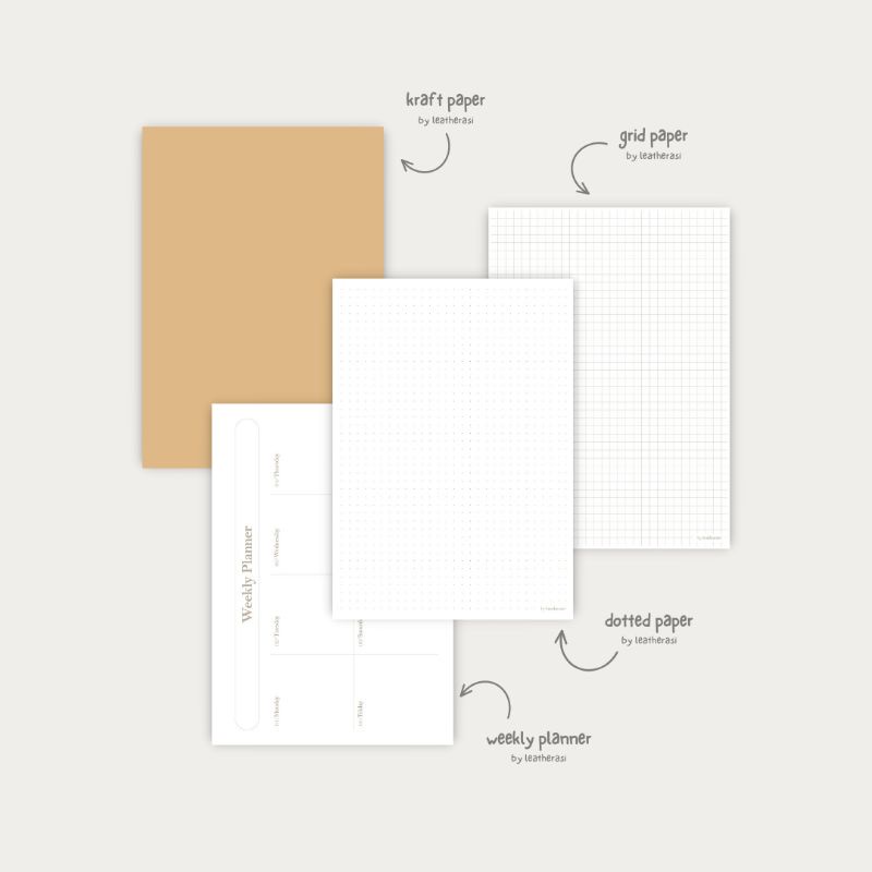 

[ itsybitsy ] A5 refill isi binder kertas loose leaf - ruled / dotted / grid / kraft paper