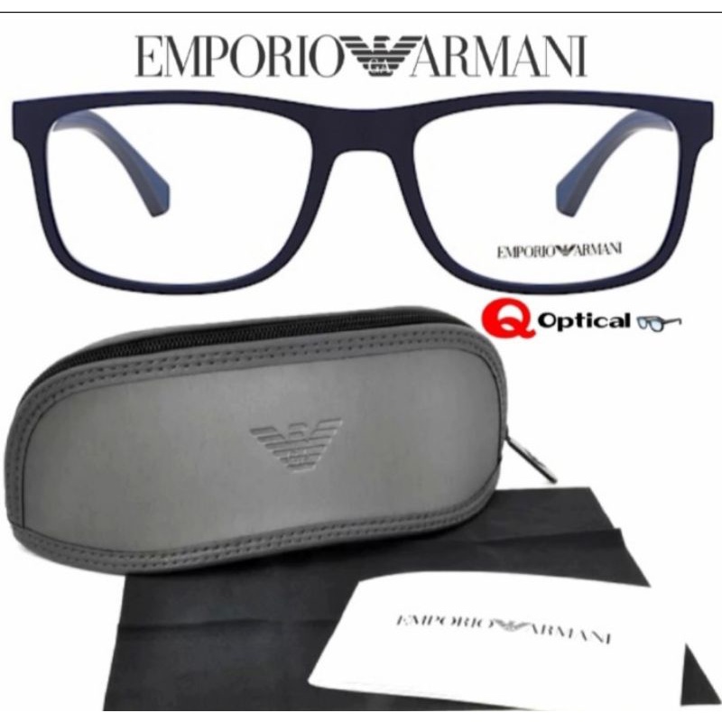 Kacamata Frame Pria dan Wanita Original Emporio Armani EA3147F-5754 S55 M.Navy - Model Casual Simple