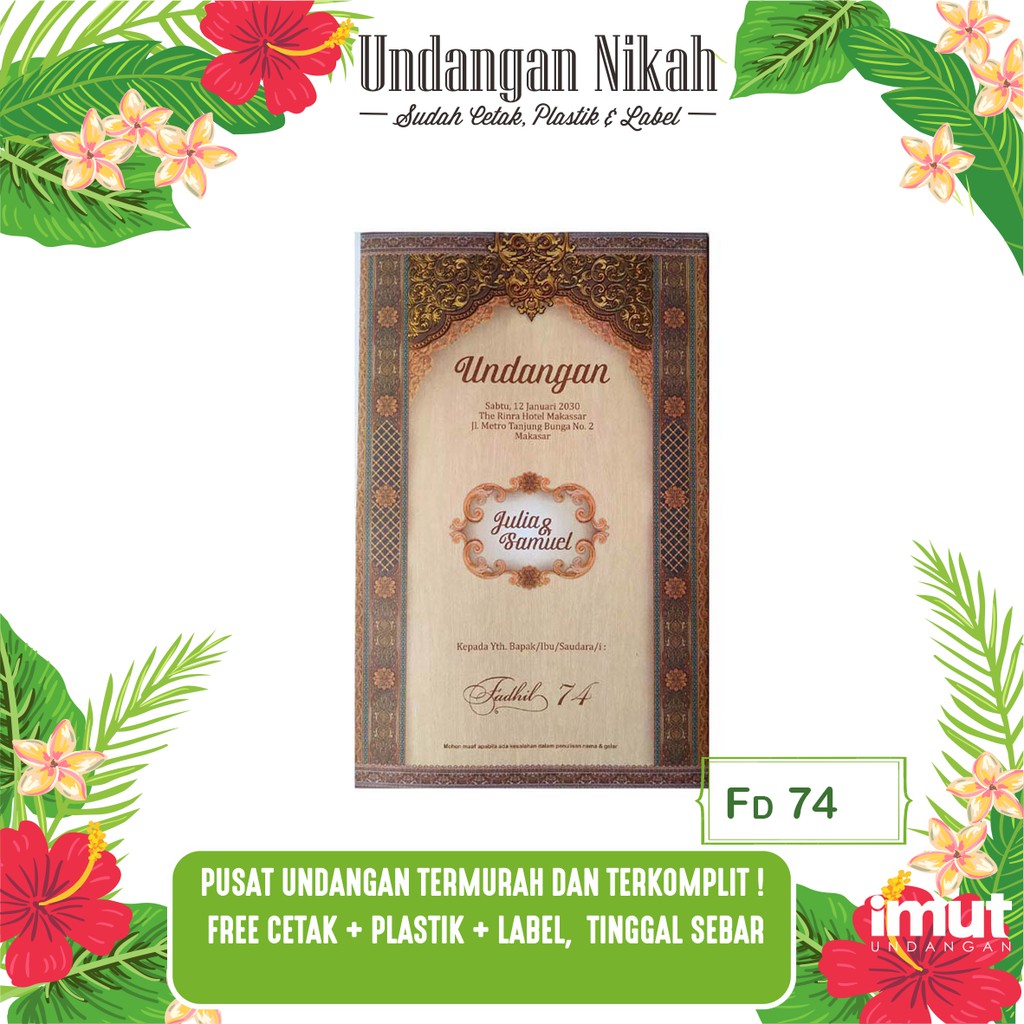 Undangan Pernikahan Desain Fadhil 74 Harga Murah