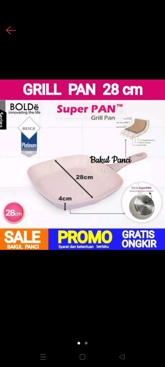 Bolde Grill Pan 28 Cm | Super Pan Granite Coating