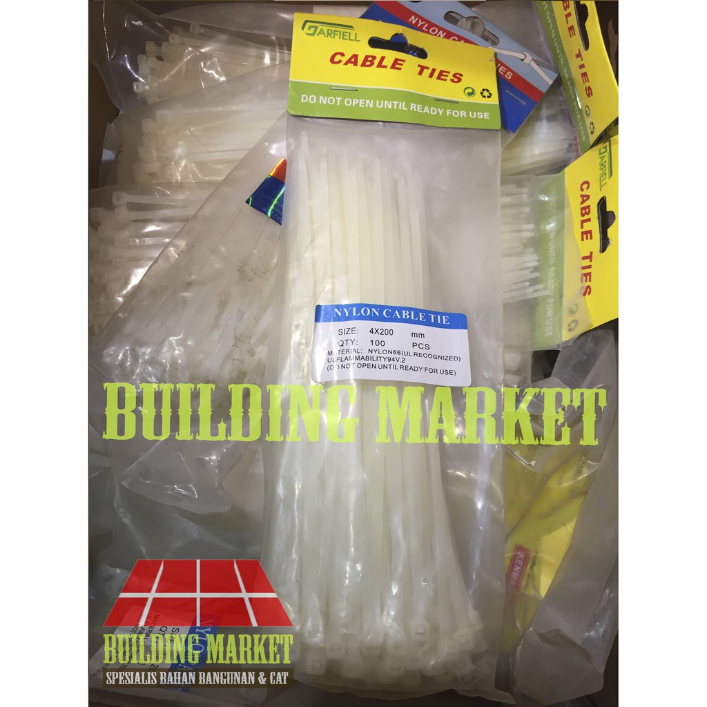 TALI RIPET / CABLE TIES / TALI TIES NYLON / KABEL TIES 20 CM PUTIH