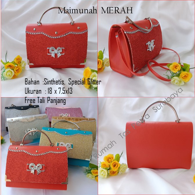 Tas Slempang,Tas Etnik,Tas Kekinian,Maimunah MERAH