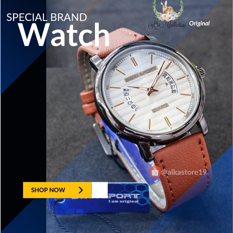 jam tangan pria murah elegan Awin sport original