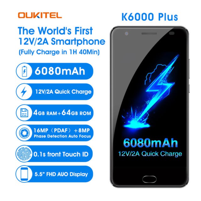 SMARTPHONE OUKITEL K6000 PLUS BNOB RAM 4GB ROM 64GB 4G LTE BHS INDO FULLSET GRS