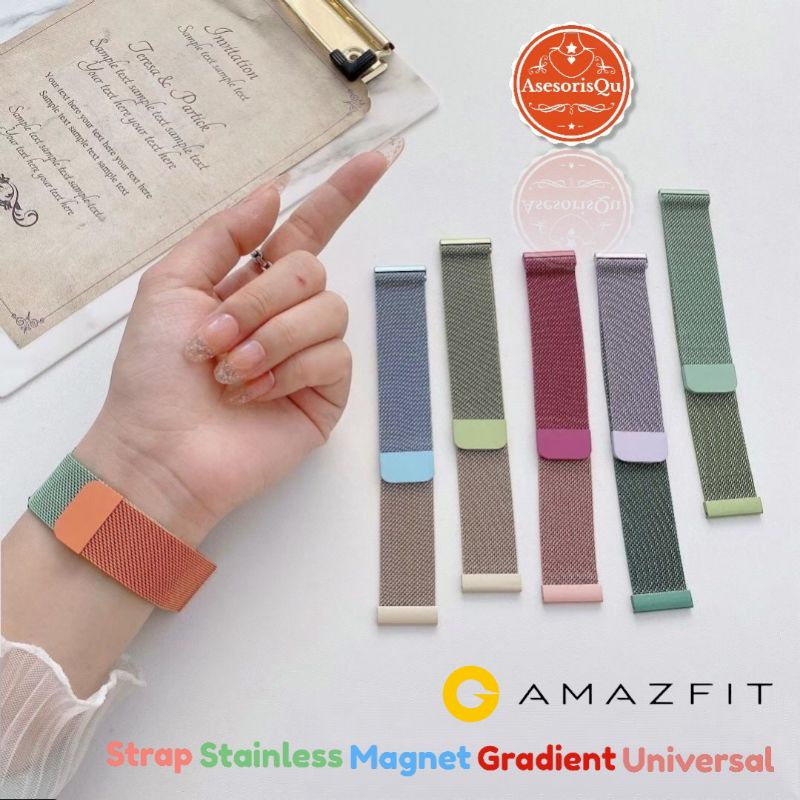 New Strap Stainless Steel 22mm Xiaomi Huami Amazfit GTR 2 47mm 3 Pro 2E E Pace Tali Jam Tangan Strap