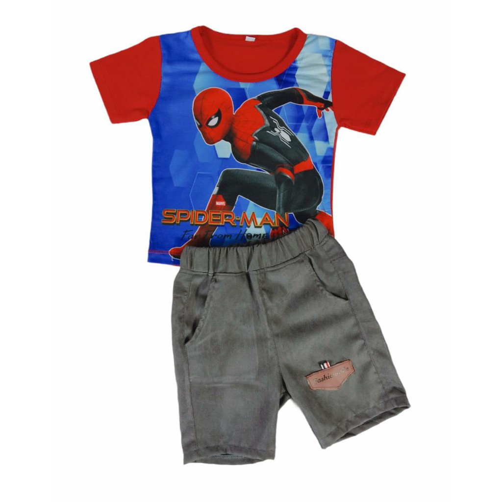 SETELAN ANAK LAKI LAKI/OBLONG PRINT/CLN CODURROY/M.SPIDERMAN/UNTUK USIA 6 BLN - 4THN/COD