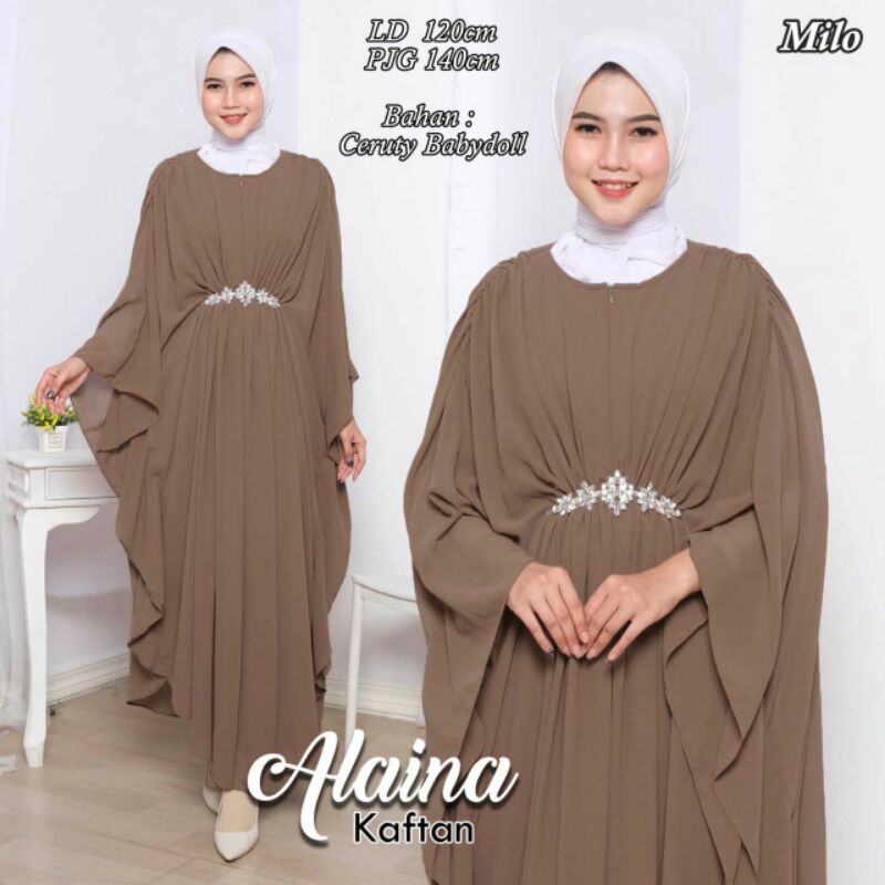 (Funie) Alaina kaftan jumbo busui aksesoris swarovski rangkai fashion muslim