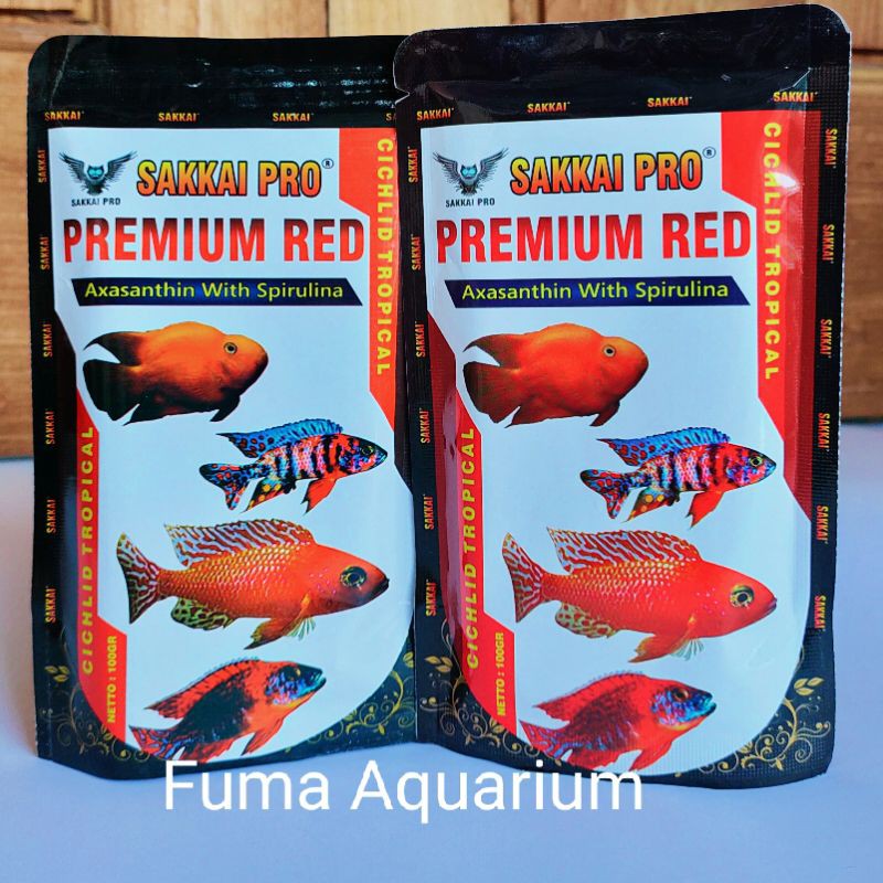 SAKKAI PRO Premium Red Cichlid Tropical 100gr Butiran 2 mm Floating/Apung