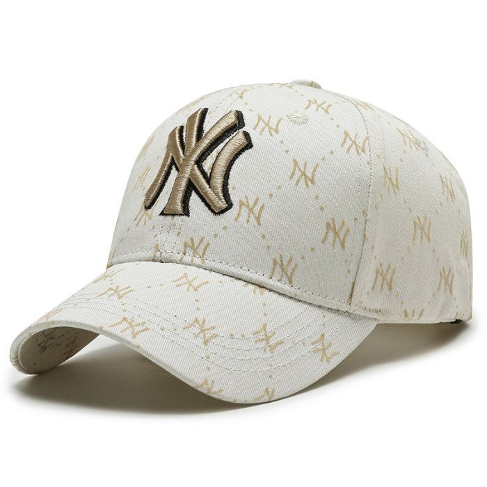 Topi Pria IMPORT PREMIUM TOPI BASEBALL NY MOTIF UNISEX PRIA WANITA - WHITE(L0R3) Topi Baseball Pria 