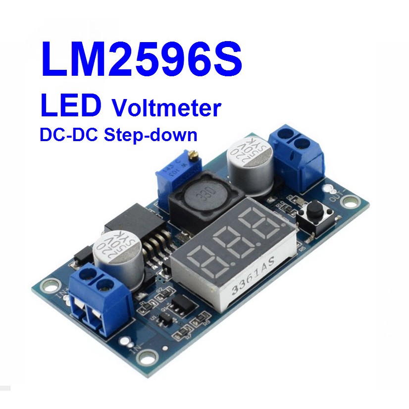 LM2596 Modul Voltmeter Step down DC-DC Adjustable Penurun Tegangan DC Buck  Kalibrasi