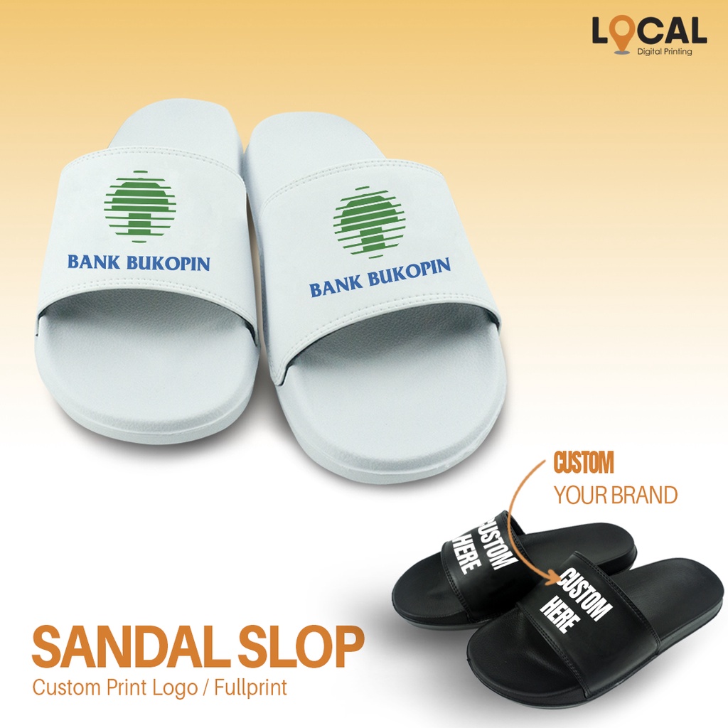SANDAL SLOP CUSTOM BANK BUKOPIN  - Local Print