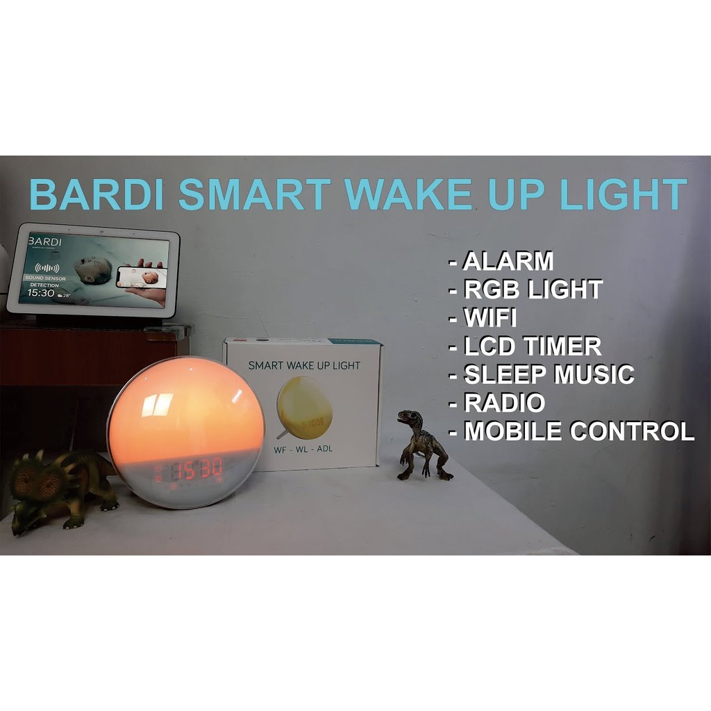 BARDI Smart Wake Up Light with Radio Function Snooze Alarm clock Lampu Tidur Sun