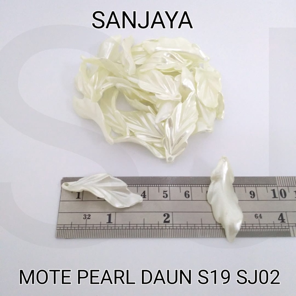 MOTE PEARL / MANIK DAUN AKRILIK / MANIK PEARL DAUN / MOTE PEARL DAUN S19