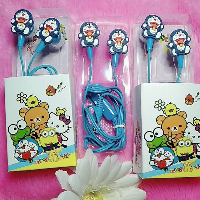 Handsfree doraemon kity keropi rilakuma plus mic