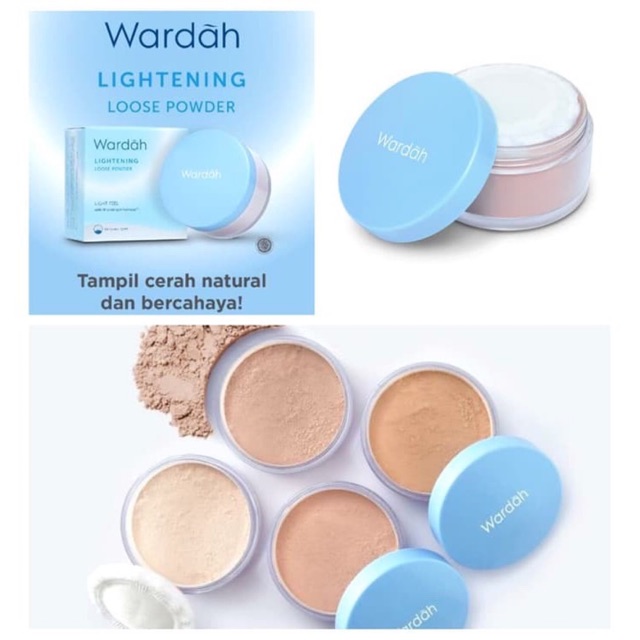 ✿ELYSABETHME✿ 🅆 🄰 🅁 🄳 🄰 🄷 Wardah lightening series bedak tabur biru bisa untuk setting powder