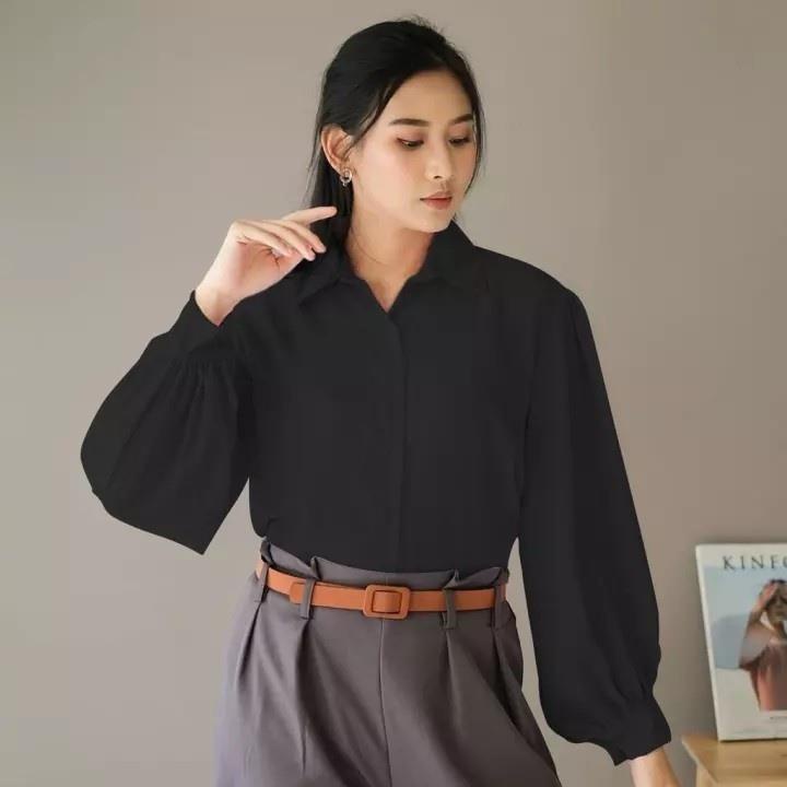 (COD) AUDRY KEMEJA WANITA LENGAN BALON POLOS / RUFI BASIC SHIRT RUFFLE / GIOVANI PUFFY BLOUSE/ HARUMI SHIRT / KEMEJA BALON POLOS/ TALITA BASIC SHIRT / AUDREY BLOUSE