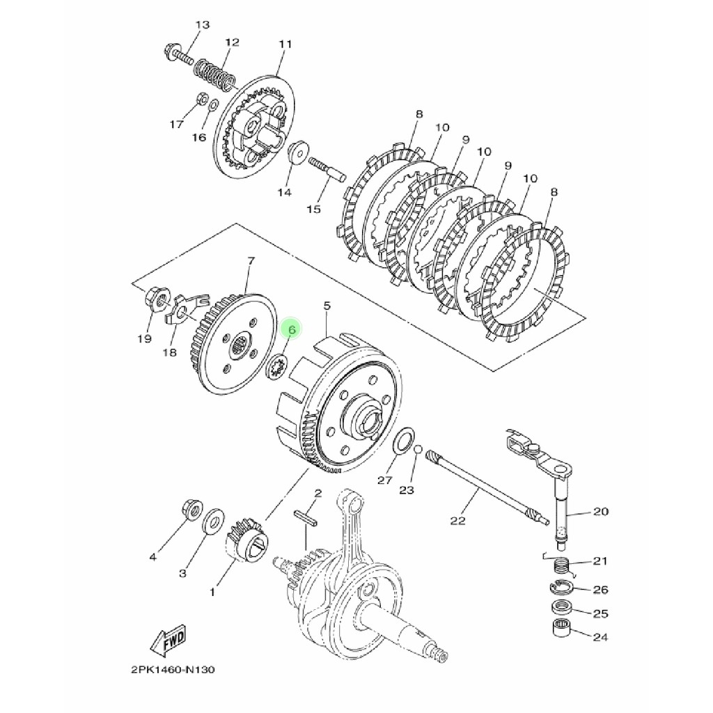 PLATE RING RUMAH KOPLING R15 OLD LAMA V2 XABRE MX KING 150 VIXION NVA BYSON KARBU FI ORIGINAL YGP 2ND-E6154-00