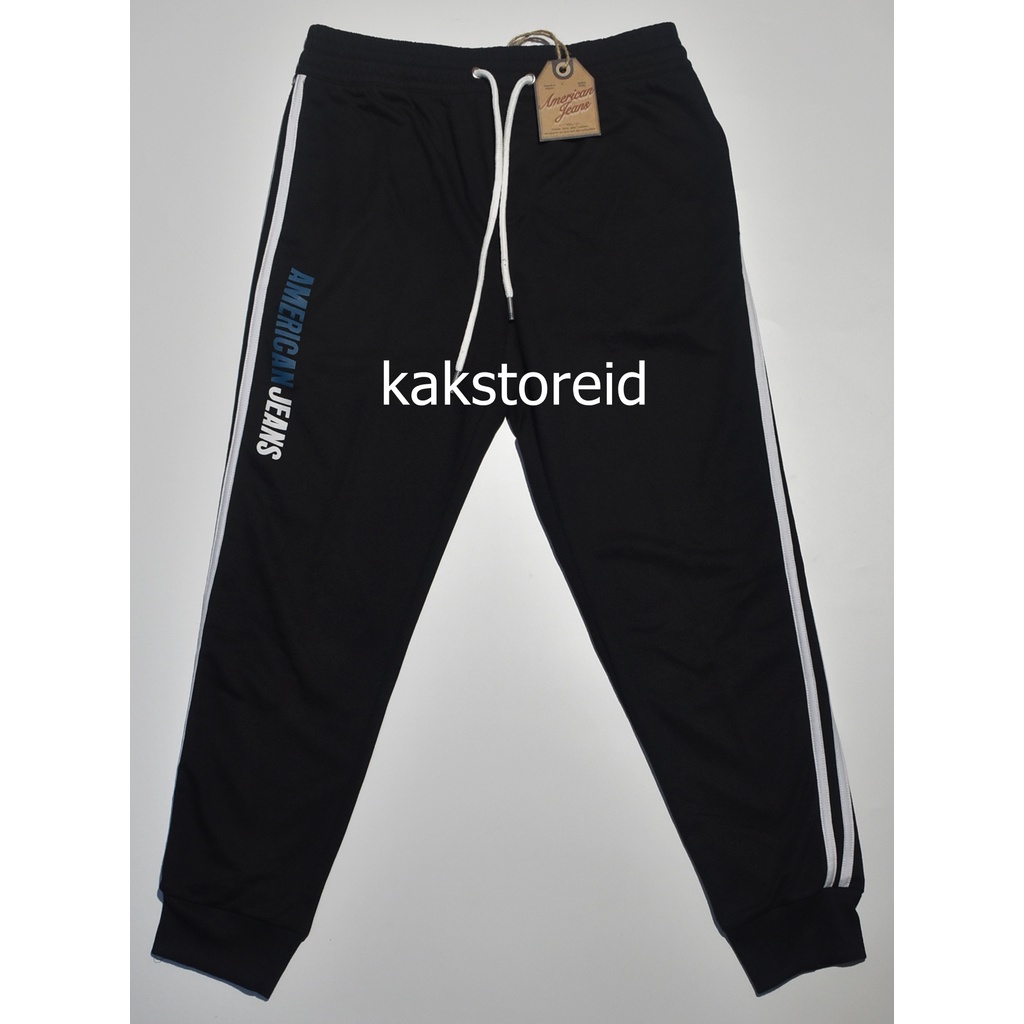 Celana Panjang Training Pria AMERICAN JEANS Hitam UBK 18 ORIGINAL