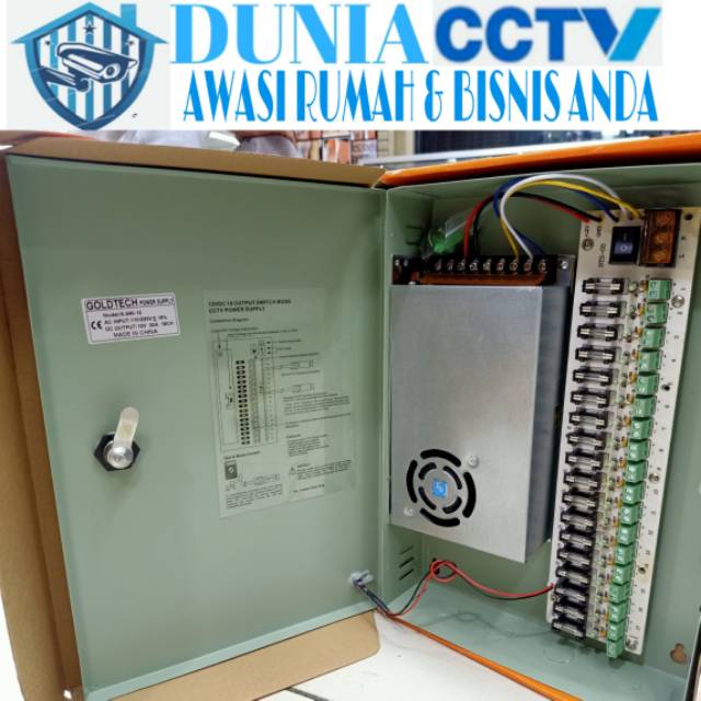 Power supply box 20A 12V untuk cctv , dll