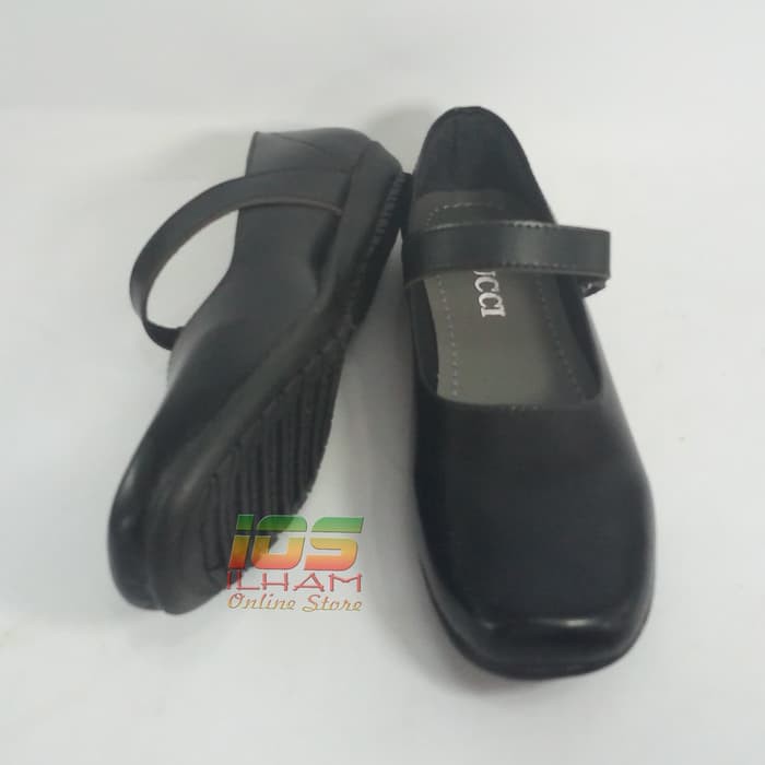 Guci Po2 Hitam Sepatu Pantofel Wanita Sekolah Paskibraka Size 36-40