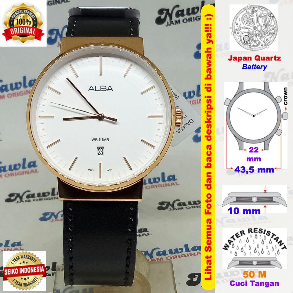 Alba Quartz AS9H24X1 Analog White Dial - Jam Tangan Pria AS9H24