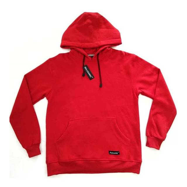 POLOSANKU – Basic Hoodie Merah Polos Premium